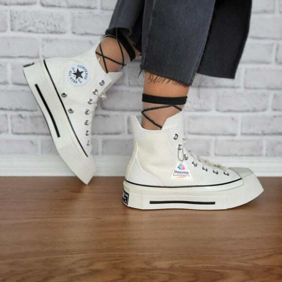 ⭐Converse Chuck 70 De Luxe Squared Hi Sz 8 Women's Shoes Sneakers White A06436C - Picture 3 of 11